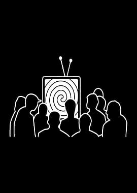 People hypnotized by TV
