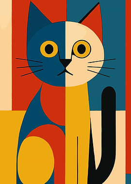 Geometric Cat Portrait