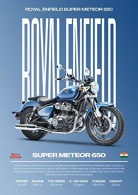Royal Enfield Super Meteor 650 Motorcycle Poster