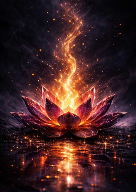Fiery Lotus Flower