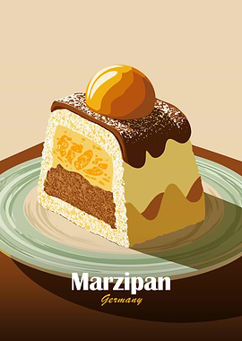 Slice of Marzipan Cake