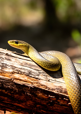 Green Snake on a Log