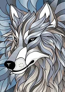 Stylized Wolf Portrait