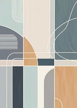 Abstract Geometric Mid-Century Modern Art