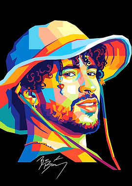 Bad Bunny Pop Art Portrait