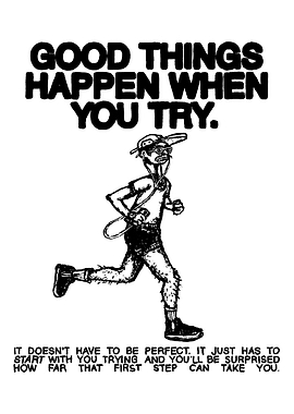 Running Man with Inspirational Text