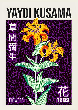 Yayoi Kusama Flowers Poster