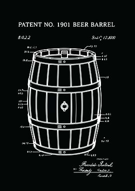 1901 Beer Barrel Patent Drawing
