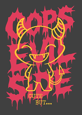 Cute Devil with Oops Evil Text