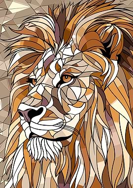Geometric Lion Portrait