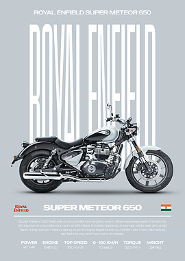 Royal Enfield Super Meteor 650 Motorcycle Poster
