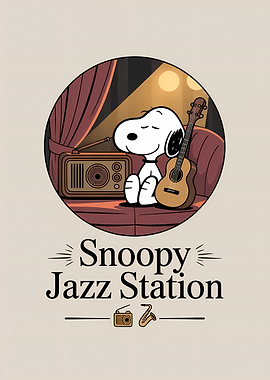 Snoopy Jazz Station Poster
