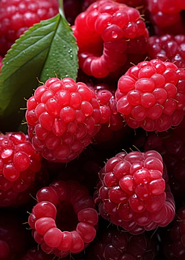 Fresh Raspberries Background