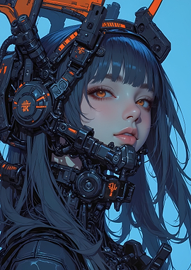 Cyberpunk Girl with Mechanical Augmentations