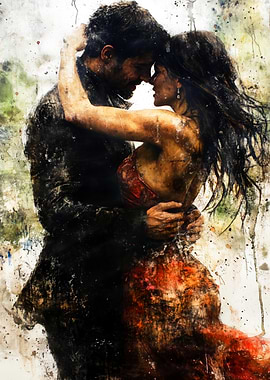 Passionate Couple Embracing