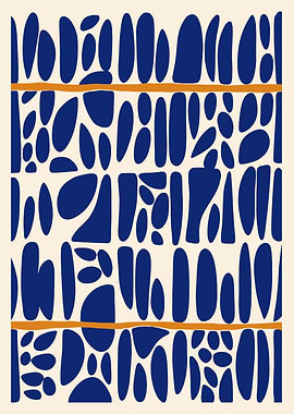 Abstract Blue and Orange Shapes