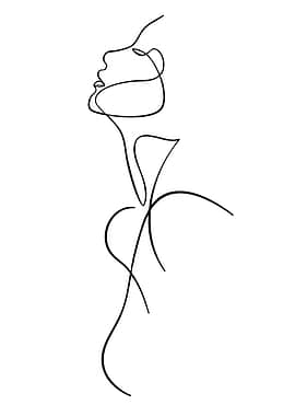 Minimalist Line Art of a Woman's Profile