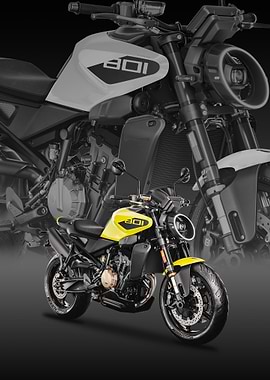 Yellow husqvarna-vitpilen Motorcycle