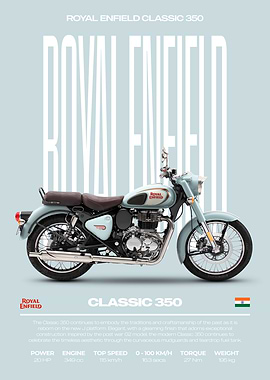 Royal Enfield Classic 350 Motorcycle Poster
