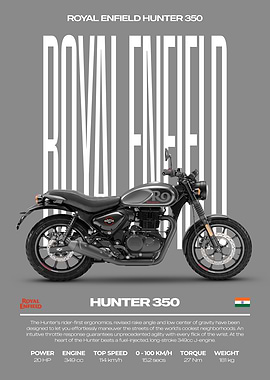 Royal Enfield Hunter 350 Motorcycle Poster