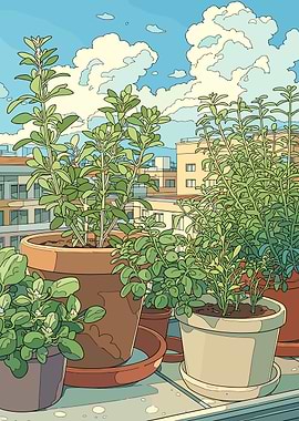 Balcony Garden with City View