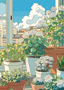 Balcony Garden with City View