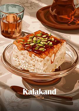 Kalkand Dessert with Tea
