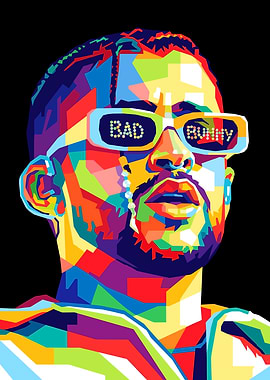 Bad Bunny Pop Art Portrait