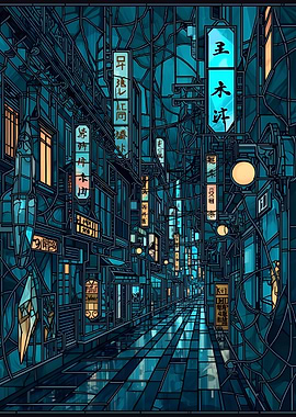 Cyberpunk Japanese Alleyway