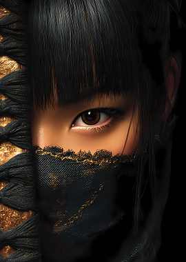 Woman's eye and face