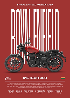 Royal Enfield Meteor 350 Motorcycle Poster