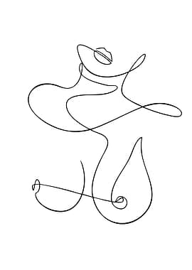 Minimalist Line Art of a Woman's Torso