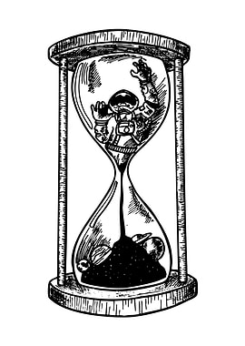 Astronaut trapped in an hourglass