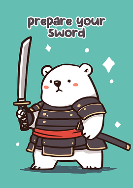 Polar Bear Samurai with Sword