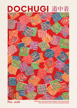 Traditional Japanese Dochugi Pattern Skan