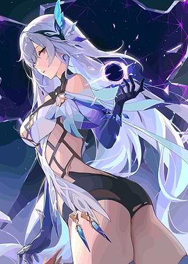 Anime Girl Holding Black Hole