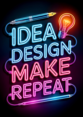 Neon Idea Design Make Repeat
