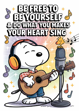 Snoopy Playing Guitar and Singing