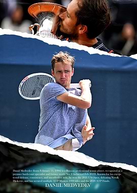 Daniil Medvedev with Trophy