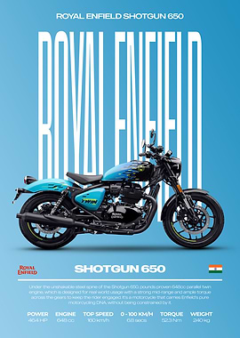 Royal Enfield Shotgun 650 Motorcycle Poster