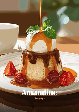 Amandine Dessert with Berries