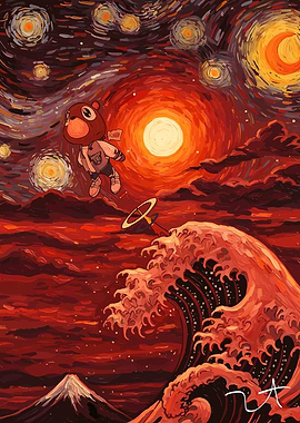 Kanye Bear in Starry Night