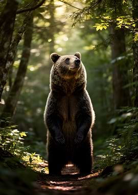 Bear standing in a forest