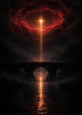 Mystical Light Over Ancient Bridge