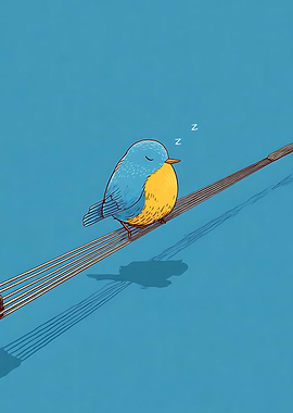 Sleeping Bird on Strings