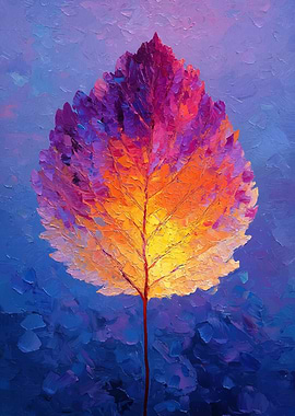 Vibrant Leaf Painting