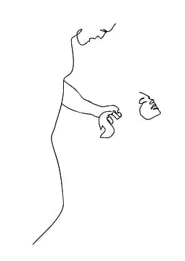 Minimalist Line Art of Two Faces