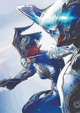 Warframe Blue Futuristic Warrior