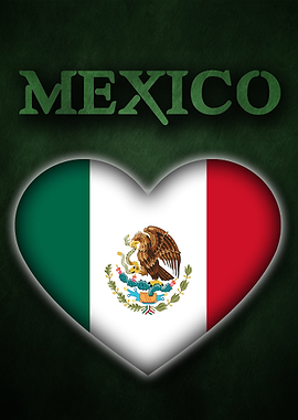 Mexico Heart Flag