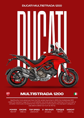 Ducati Multistrada 1200 Motorcycle Poster
